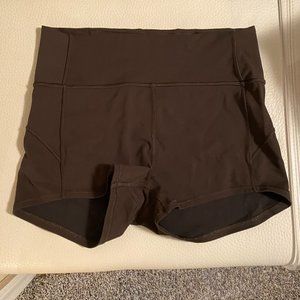LULULEMON BOOTY SHORTS - SIZE 8 - OLIVE